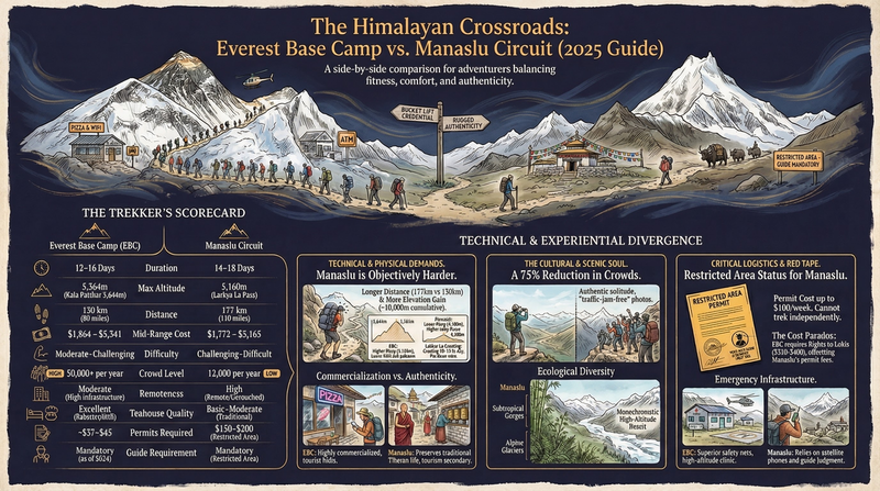 EBC vs Manaslu Circuit comparison