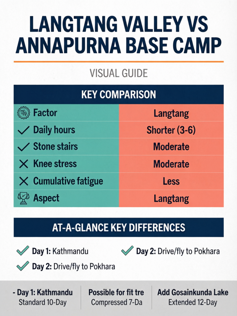 Langtang Valley vs Annapurna Base Camp: Complete Comparison Guide - Visual Guide