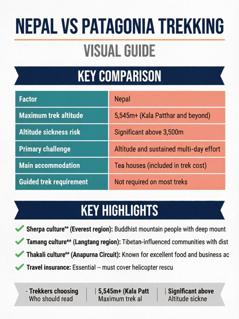 Nepal vs Patagonia Trekking: Two World-Class Destinations Compared - Visual Guide