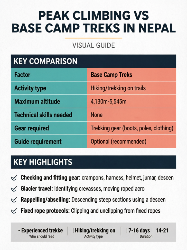 Peak Climbing vs Base Camp Treks in Nepal: Should You Level Up? - Visual Guide