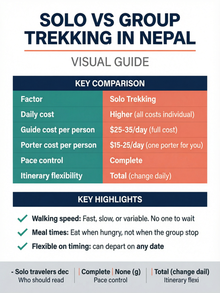 Solo vs Group Trekking in Nepal: Which Style Suits You Best? - Visual Guide