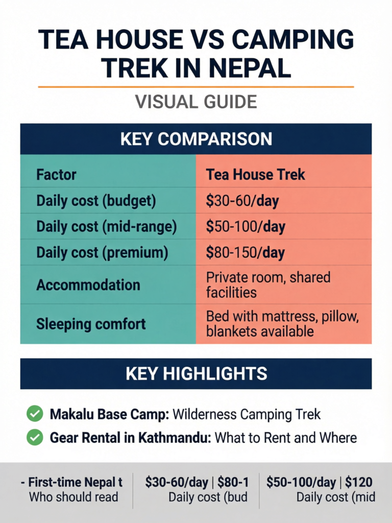 Tea House vs Camping Trek in Nepal: Complete Comparison - Visual Guide
