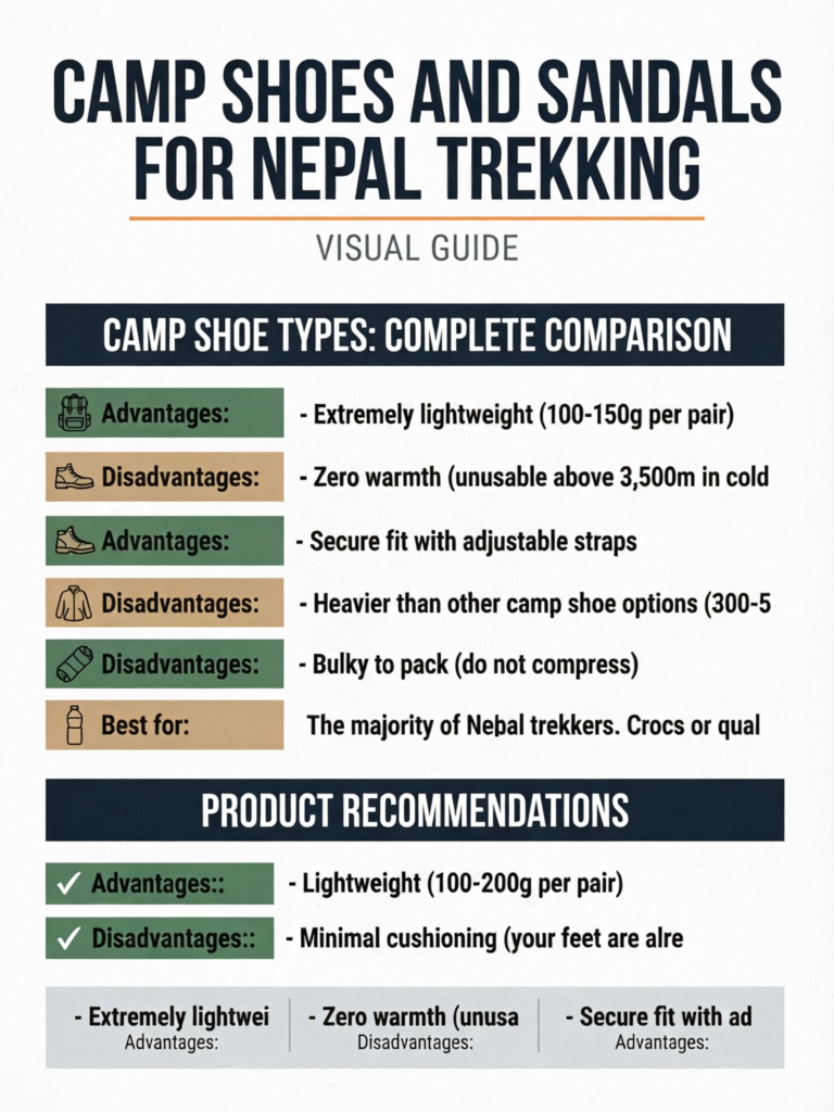 Camp Shoes and Sandals for Nepal Trekking: Rest Your Feet Right - Visual Guide