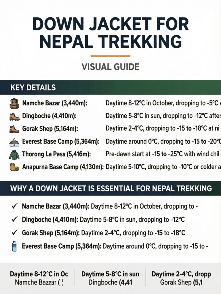 Down Jacket for Nepal Trekking: Choosing the Right Insulation - Visual Guide