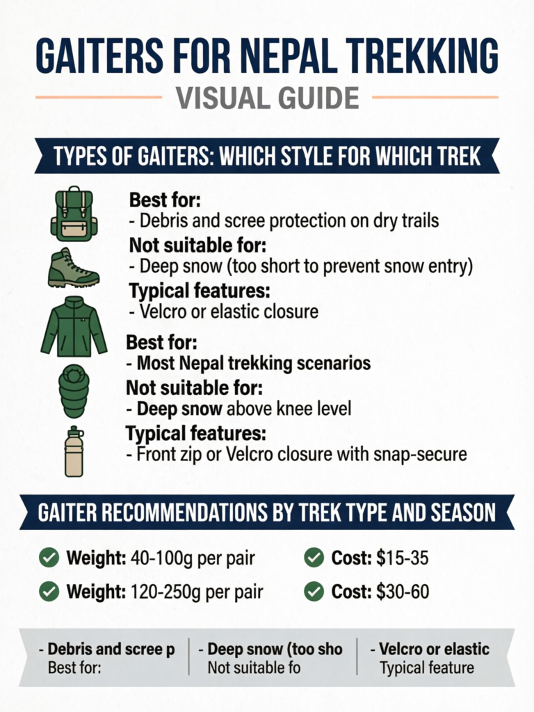 Gaiters for Nepal Trekking: When You Need Them and How to Choose - Visual Guide