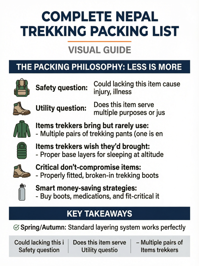 Complete Nepal Trekking Packing List: Gear Guide for All Seasons & Altitudes - Visual Guide
