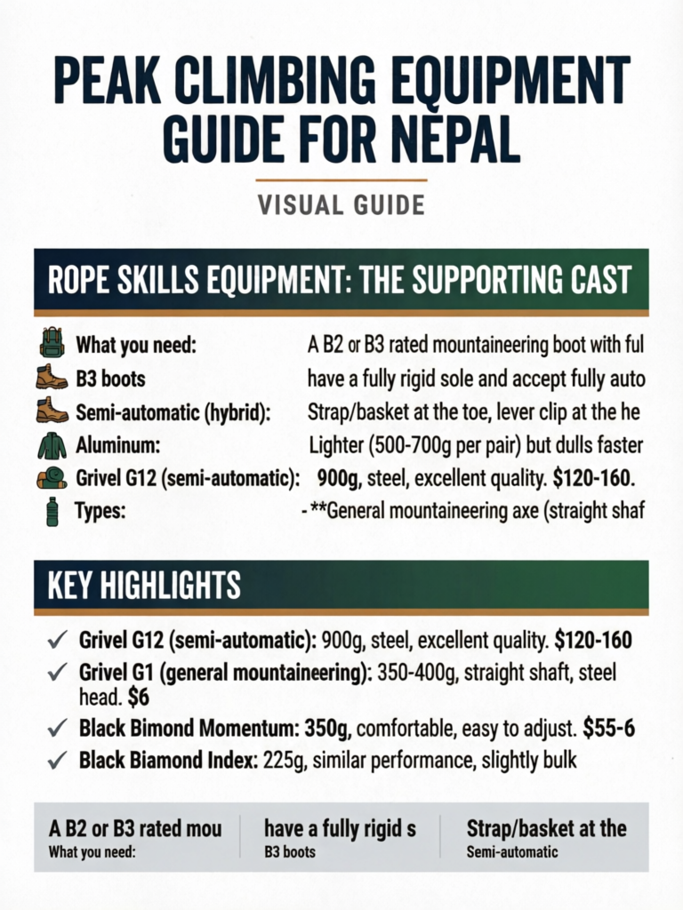 Peak Climbing Equipment Guide for Nepal: Technical Gear Essentials - Visual Guide