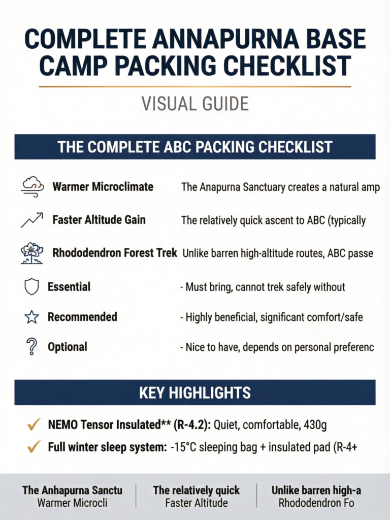 Complete Annapurna Base Camp Packing Checklist: The Ultimate Guide () - Visual Guide