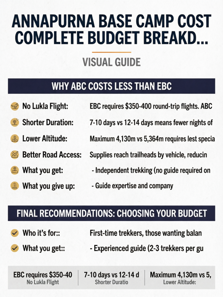 Annapurna Base Camp Cost Complete Budget Breakdown ($800-$3,500+) - Visual Guide