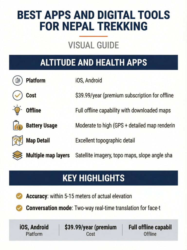 Best Apps and Digital Tools for Nepal Trekking - Visual Guide