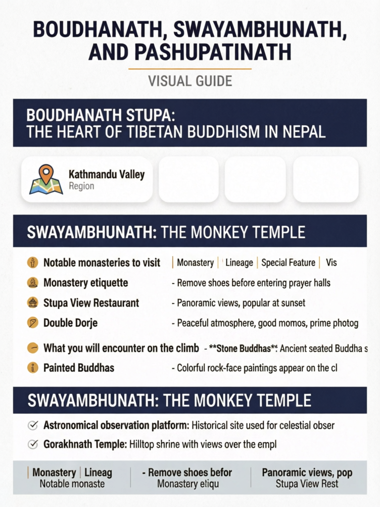 Boudhanath, Swayambhunath, and Pashupatinath: Temple Guide for Trekkers - Visual Guide