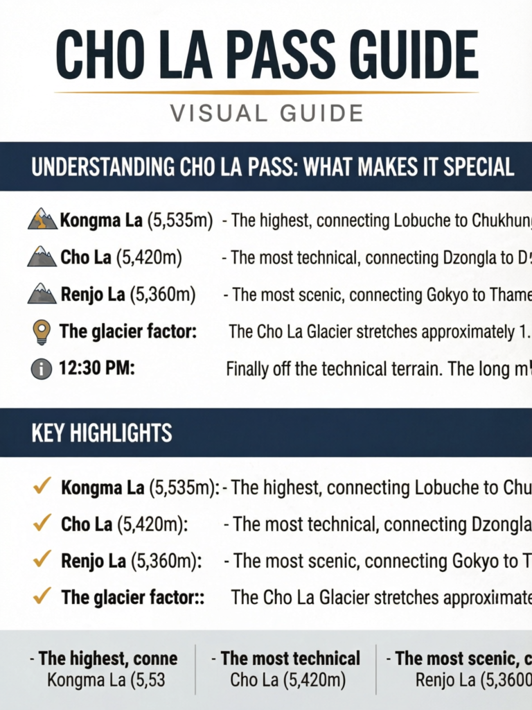 Cho La Pass Guide: Connecting Everest Base Camp to Gokyo Lakes (5,420m) - Visual Guide