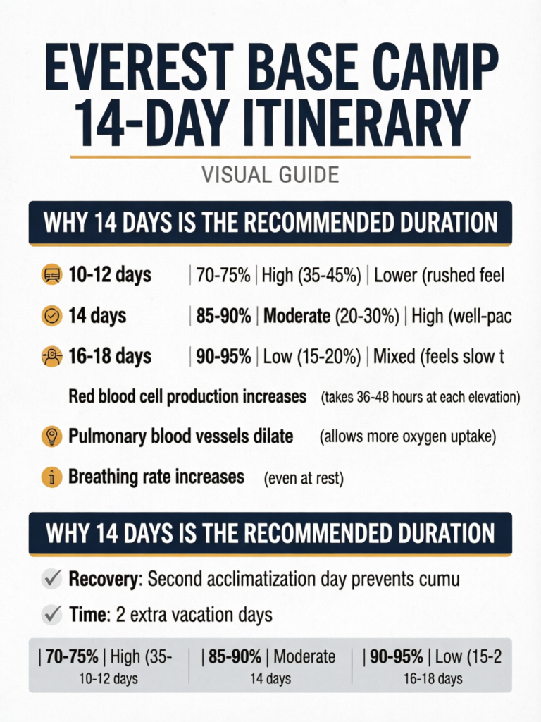 Everest Base Camp 14-Day Itinerary: The Recommended Route - Visual Guide