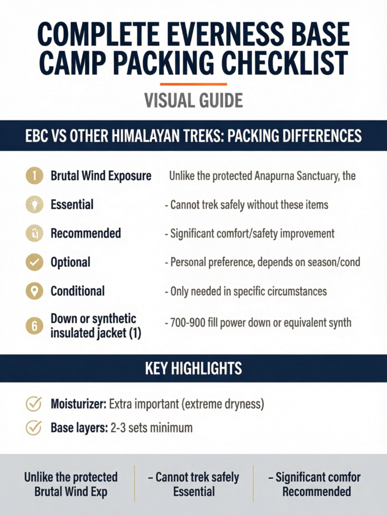 Complete Everest Base Camp Packing Checklist: The Ultimate Guide () - Visual Guide