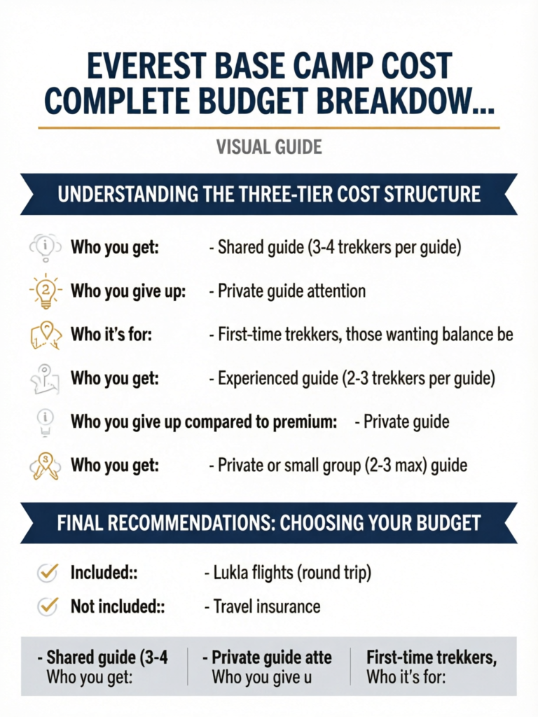 Everest Base Camp Cost Complete Budget Breakdown ($1,200-$5,000+) - Visual Guide