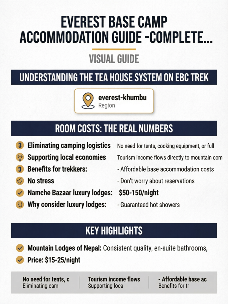 Everest Base Camp Accommodation Guide -Complete Tea House & Lodge Breakdown by Village - Visual Guide