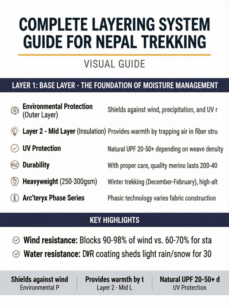 Complete Layering System Guide for Nepal Trekking: Temperature-Rated Clothing Strategy - Visual Guide