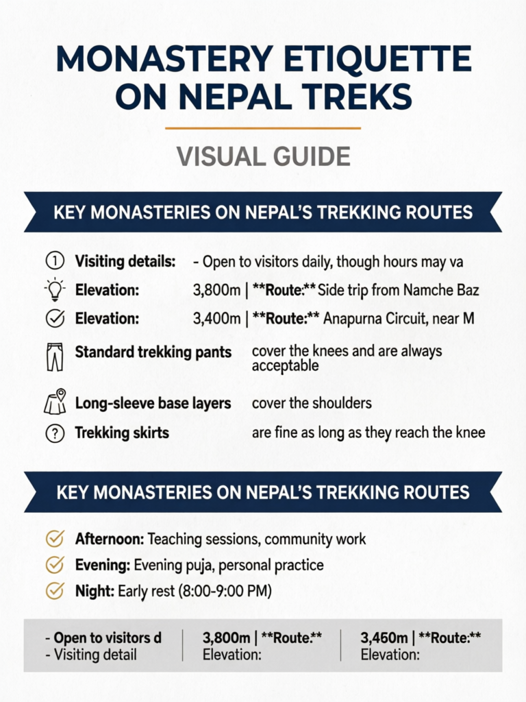Monastery Etiquette on Nepal Treks: Respectful Visiting Guide - Visual Guide