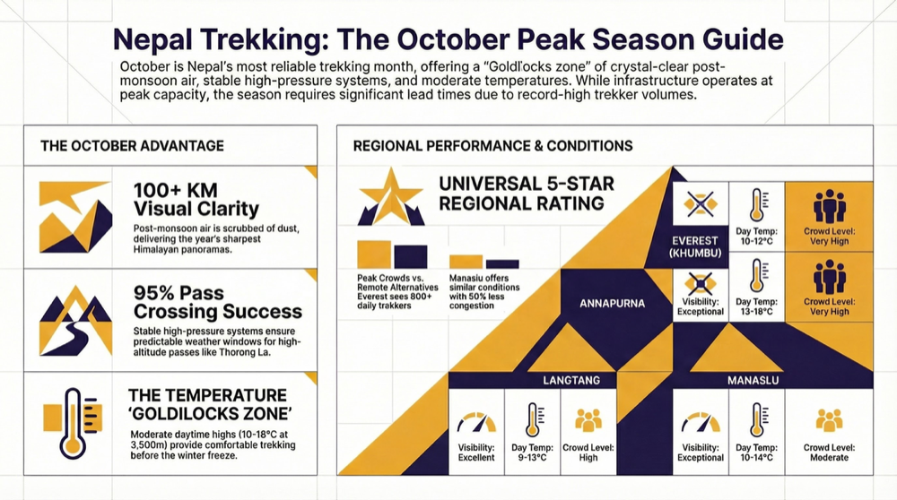 October trekking conditions across Nepal regions