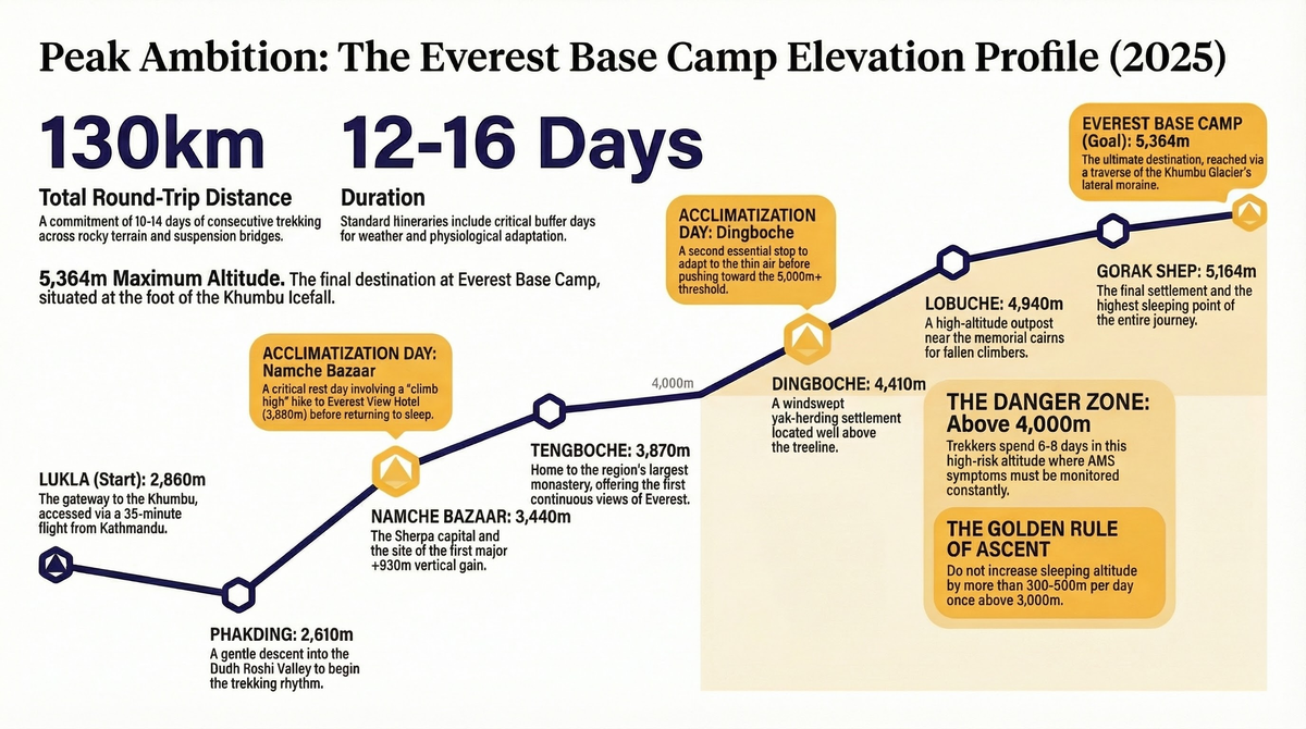 Everest Base Camp Trek elevation profile